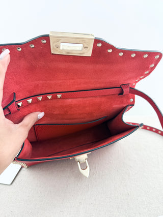 Valentino studded leather long strap bag