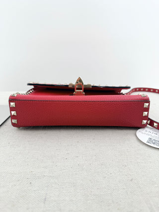 Valentino studded leather long strap bag