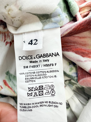 Dolce and Gabbana Tiered floral print cotton Poplin Mini Skirt, 42