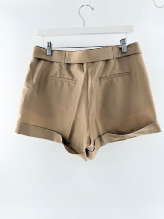 Burberry Beige pleated cuffed tailored shorts, 8