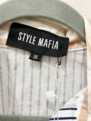 Style Mafia shirt asymmetrical high low striped dress, M
