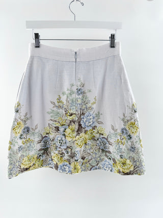 Zimmermann White floral buttoned mini skirt, 1