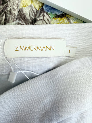 Zimmermann White floral buttoned mini skirt, 1