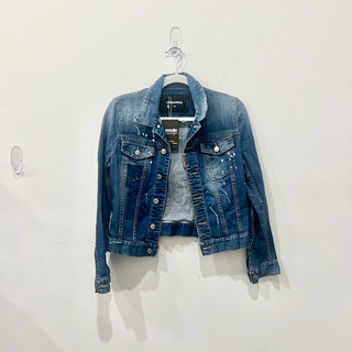 Dsquared2 Distressed Denim Short Jean Jacket Blue Women's Size Women's 42 / XS