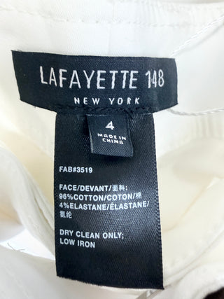 Lafayette 148 White belted cropped culotte pants, 4