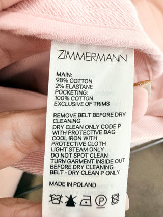 Zimmermann Pink high waisted belted pants, 1