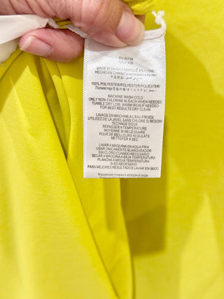 BCBGMaxazria Janus One-Shoulder Slit Formal Long Gown Bright Lime Women's Size 2