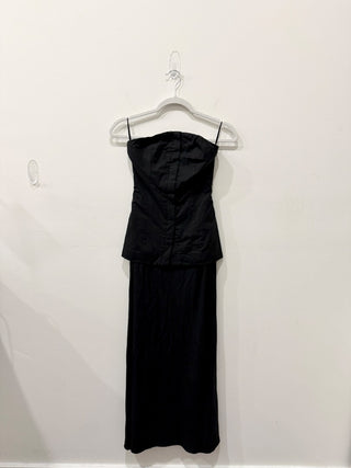 Sovere MASON black strapless maxi dress, XS