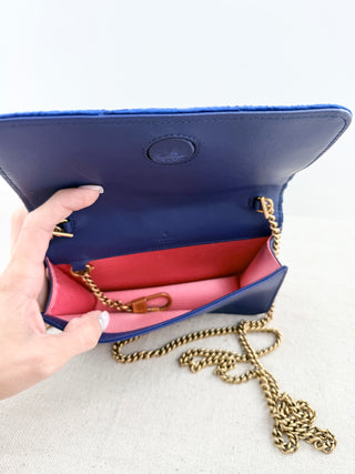 Gucci velvet and leather mini marmont bag