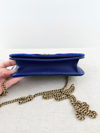 Gucci velvet and leather mini marmont bag