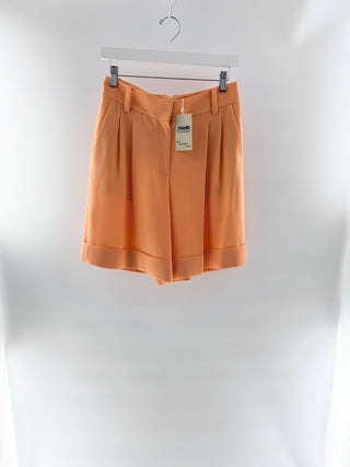 Lafayette 148 Peach pleated cuffed tailored shorts, 4
