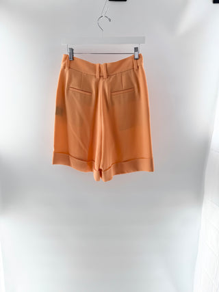 Lafayette 148 Peach pleated cuffed tailored shorts, 4