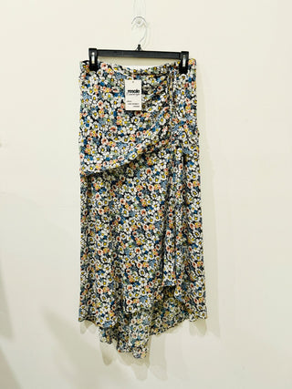 Veronica Beard Lucien Silk Floral Asymmetric Midi-Skirt Blue Multi Womes Size 10