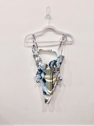 Montce St. Barths Floral Petal Ruffle One-Piece & Natalia Skirt Multi Top - L, Skirt - M