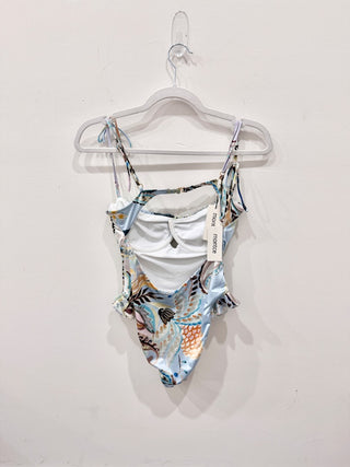 Montce St. Barths Floral Petal Ruffle One-Piece & Natalia Skirt Multi Top - L, Skirt - M