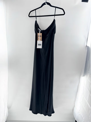 NWT Runaway the Label Elsa Satin Strapless Formal Maxi Dress Black Women's Medium