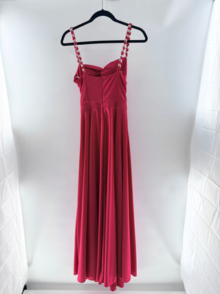 Azulu Fuchsia satin cutout maxi dress, XS