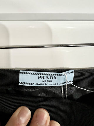 Prada mini skirt wool with front detail, IT 36 / 0 US