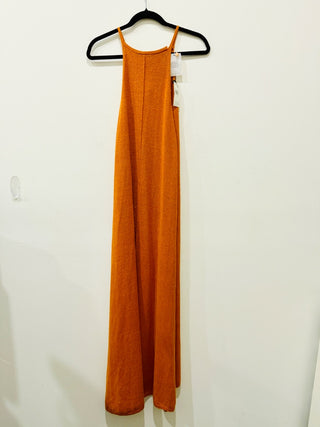 NWT Cult Gaia Remi Sleeveless Halter Knit Long Cover Up Dress Spice Women's S