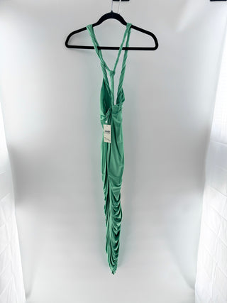 Cult Gaia Green halter hardware maxi dress, S