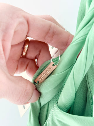 Cult Gaia Green halter hardware maxi dress, S