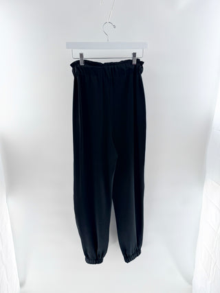 Nonchalant Black high waisted satin joggers, S