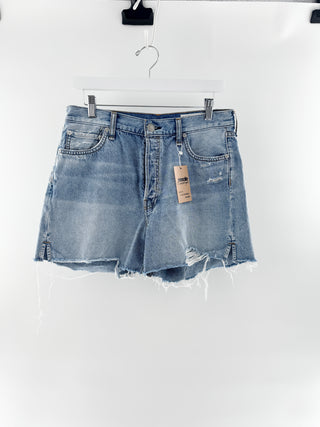 Rag & Bone Vintage Denim High-Rise Rigid Cut Off Short 4" Sunfade Blue Womens 29