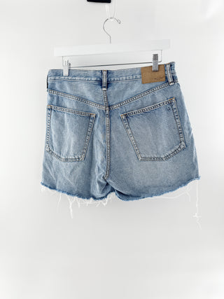 Rag & Bone Vintage Denim High-Rise Rigid Cut Off Short 4" Sunfade Blue Womens 29
