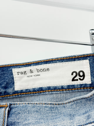 Rag & Bone Vintage Denim High-Rise Rigid Cut Off Short 4" Sunfade Blue Womens 29