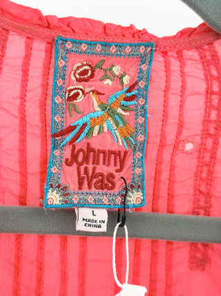 Johnny Was embroidered top, L