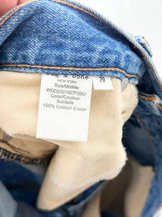 Rag & Bone Vintage Denim High-Rise Rigid Cut Off Short 4" Sunfade Blue Womens 29
