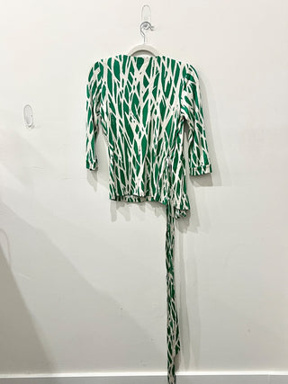 Diane von Furstenberg silk pattern wrap top, 2