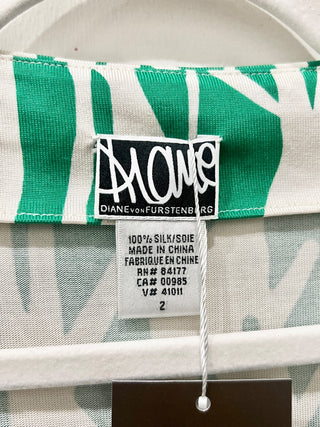 Diane von Furstenberg silk pattern wrap top, 2