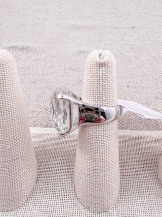 Swarovski chunky crystal ring rhodium plated
