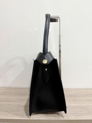 Roberto Cavalli leather top handle bag with leopard pouch