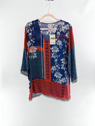 Johnny Was pattern tunic top, L