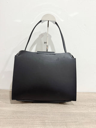 Roberto Cavalli leather top handle bag with leopard pouch