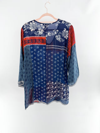 Johnny Was pattern tunic top, L