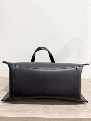 Roberto Cavalli leather top handle bag with leopard pouch