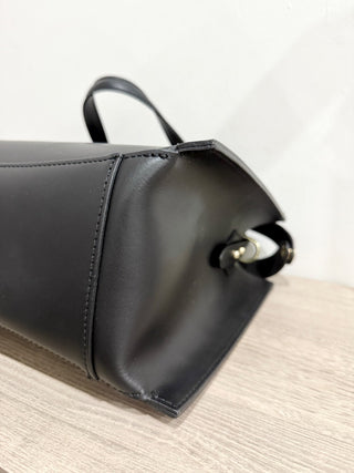 Roberto Cavalli leather top handle bag with leopard pouch