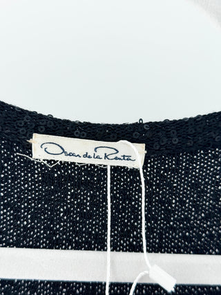 Oscar de la Renta Knit Sleeveless Fit and Flare Midi Dress Black Women's Size S