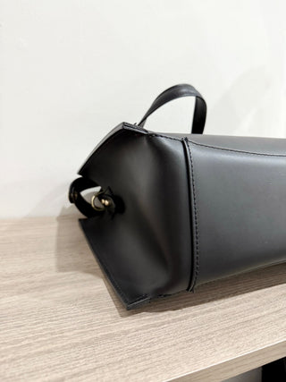 Roberto Cavalli leather top handle bag with leopard pouch