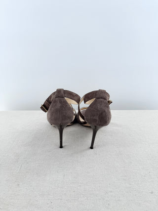 Jimmy Choo suede and patent leather heel sandals, 40