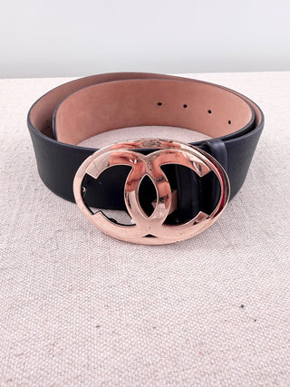 Chanel wide leather CC belt, 70/28