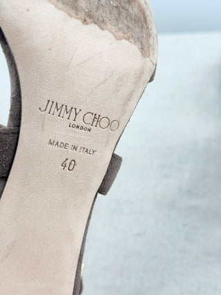 Jimmy Choo suede and patent leather heel sandals, 40
