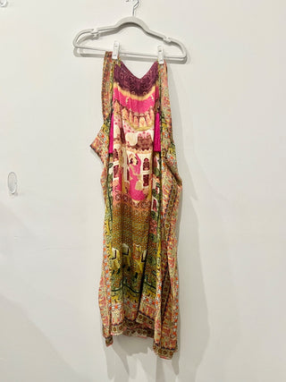 Camilla 100% silk skirt with tassels and pockets, M/L