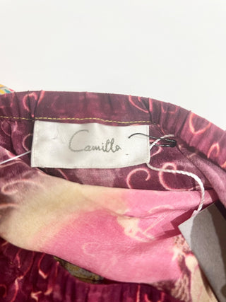 Camilla 100% silk skirt with tassels and pockets, M/L