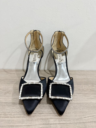 NWOT Badgley Mischka Marlow Ornament Ankle Strap Stiletto Pumps Black Womens 8.5