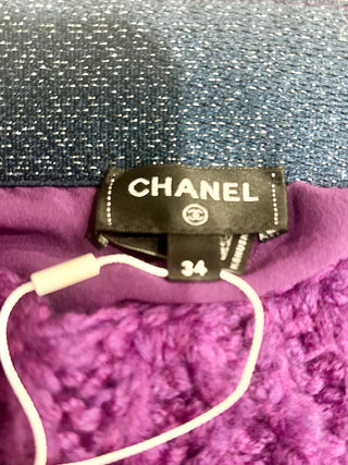 Chanel matching knit set: skirt, tube top, scarf and sleeves, 34 FR / US 2
