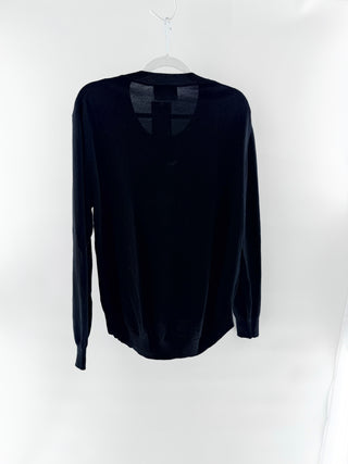Markus Lupfer Merino Wool Sequin-Embellished Lip Sweater Black Women's Size S